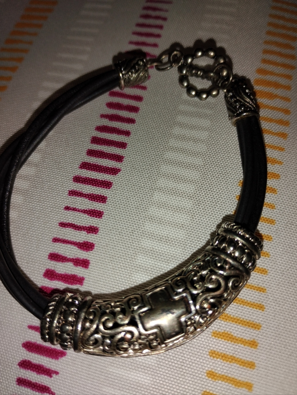 Black and Silver Women's Bracelet - Elegant Accent